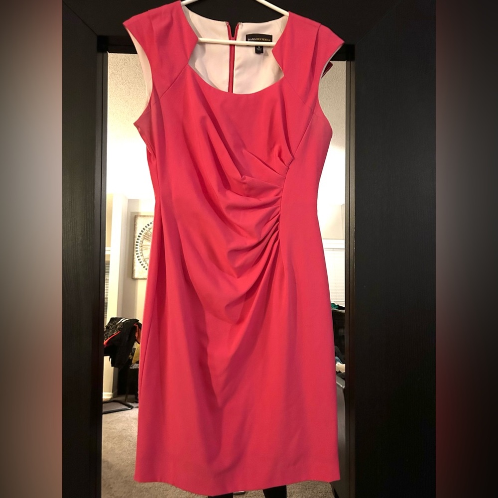 Dana Buckman Flamingo Cap Sleeved Slip Dress
